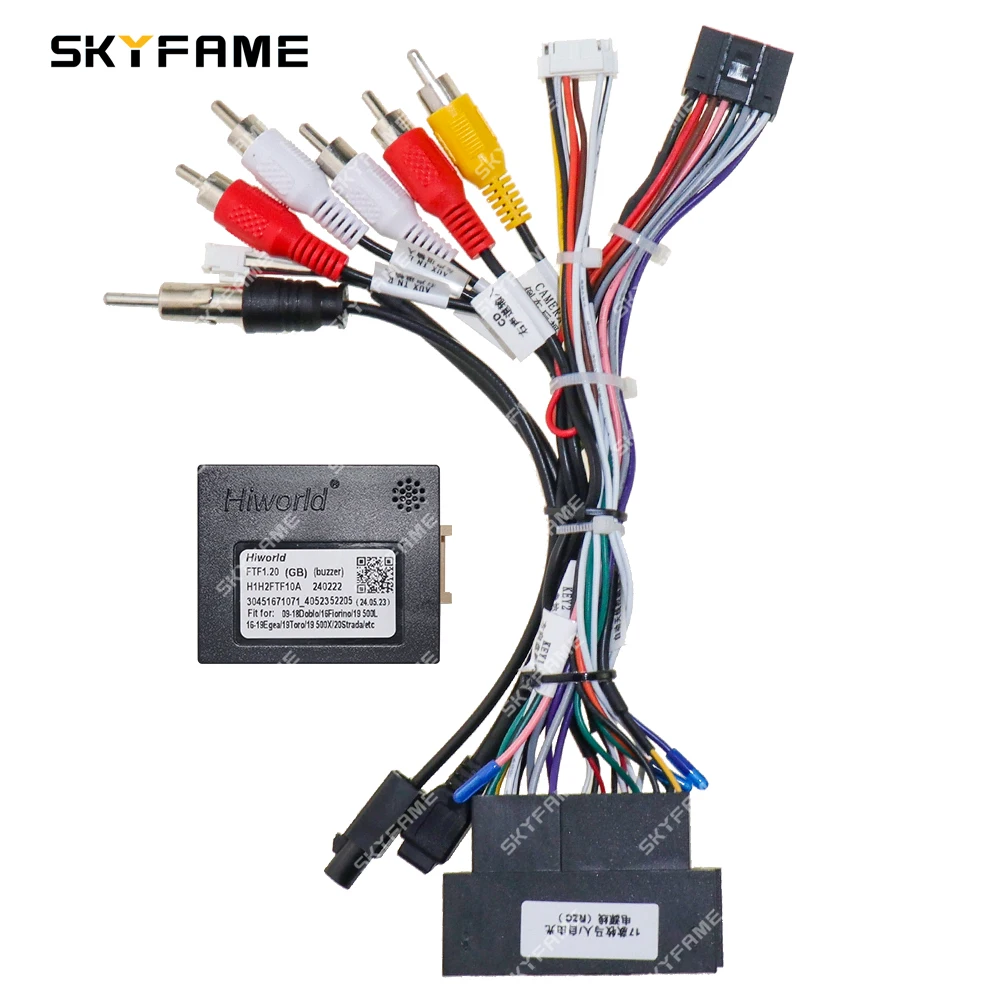 SKYFAME Car Wiring Harness Adapter Canbus Box Android Radio Power Cable For Fiat Doblo 500L Fiorino Alfa Romeo Giulietta FTF1.20