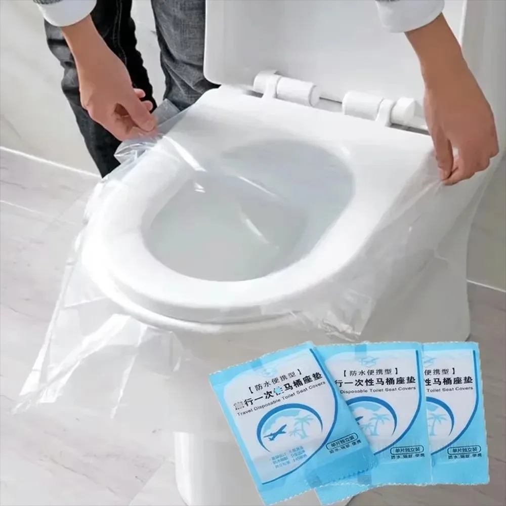 10Pcs 새로운 방수 일회용 변기 커버 분해 가능한 미끄럼 방지 변기 매트 휴대용 변기 커버 여행