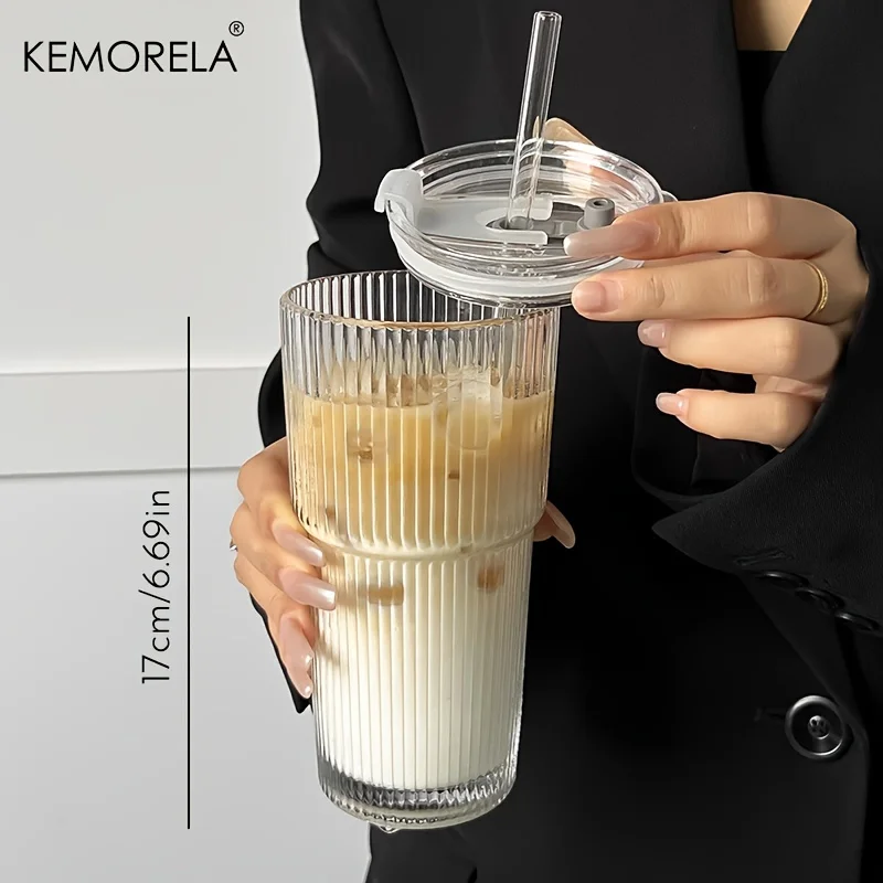 600ml Stripe Glass Cup 6