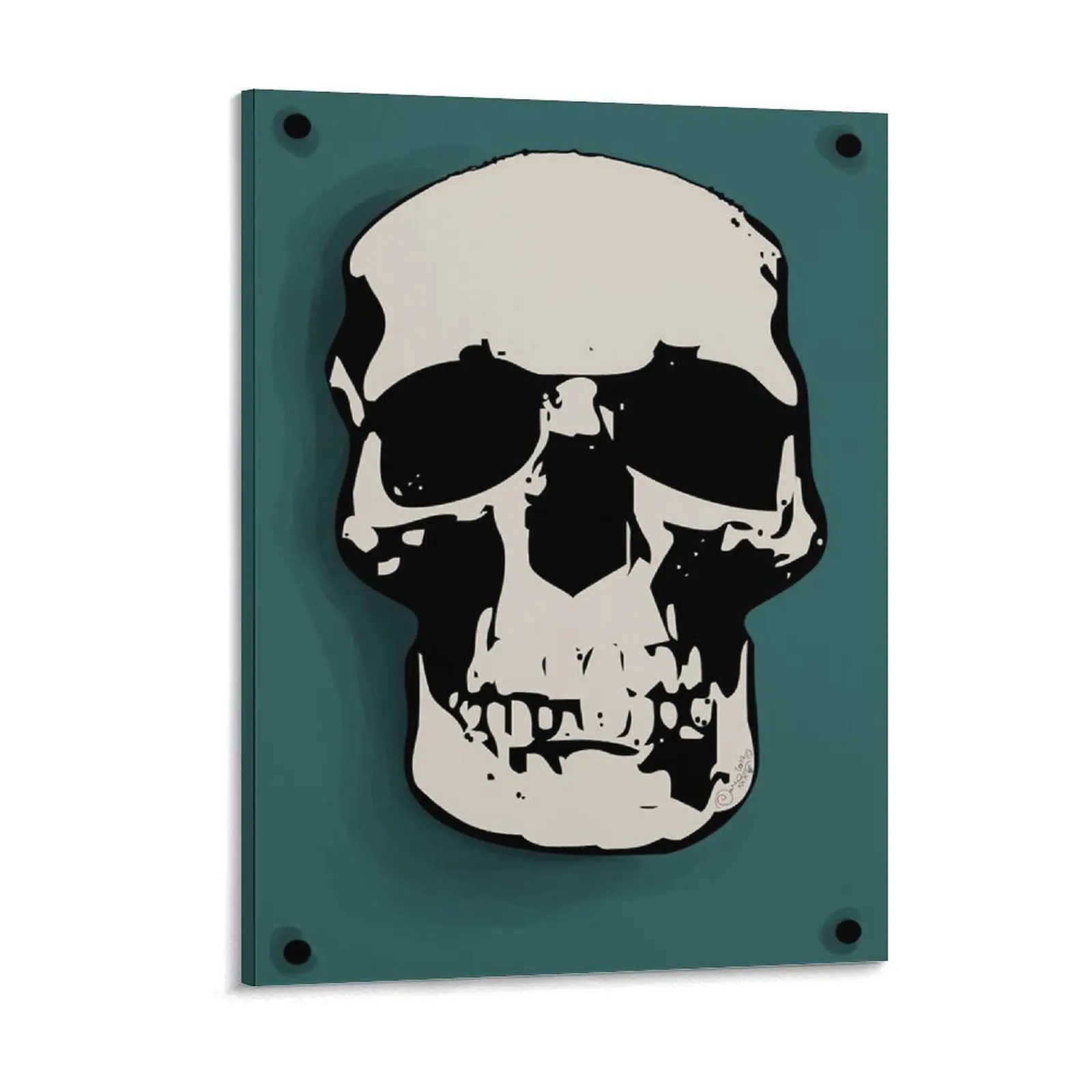 Skull Sherlock Canvas Paintings Personalized Wall Club Wall Decor Metal Posters
