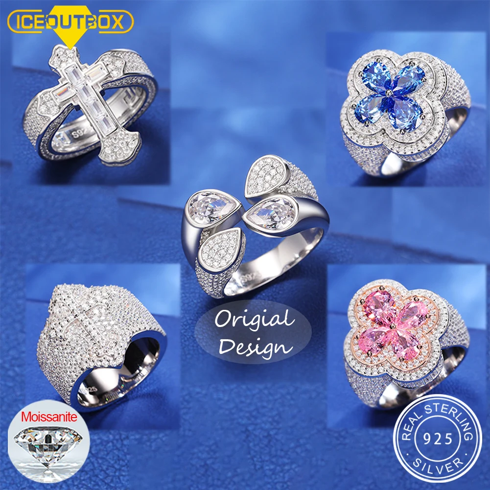 指輪・リング wing bling 925 Silver Karena Heart Prong Moissanite Ring Original Design 925 Sterling Silver Moissanite Ring For