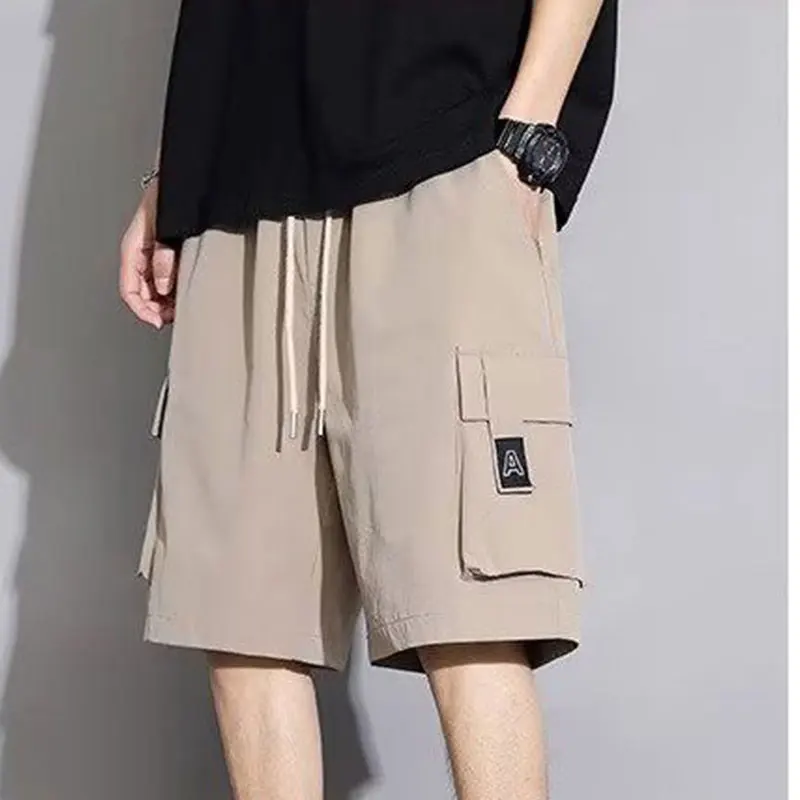 2024 Elegant Fashion Harajuku Slim Fit Ropa Hombre Loose All Match Casual Shorts Solid Pockets Thin Style Sport Work Shorts