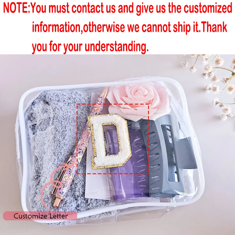 Personalisierte bestickte Buchstaben, transparente Make-up-Tasche, Lehrer, erster Schultag, Anerkennungsgeschenk, Dekoration für den Schulanfang – Detail 2