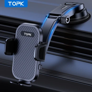TOPK Car Phone Holder Stand Gravity Dashboard Phone Holder Mobile Phone Support Universal For iPhone 13 12 11 Xiaomi Samsung