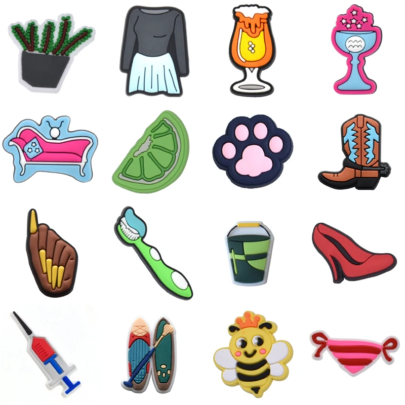 

Single Sales PVC Shoes Charms Accessories Boys Girls Party Gifts Garden Clog Buckle Pins Decorations Fit Croc Sandals Wristband
