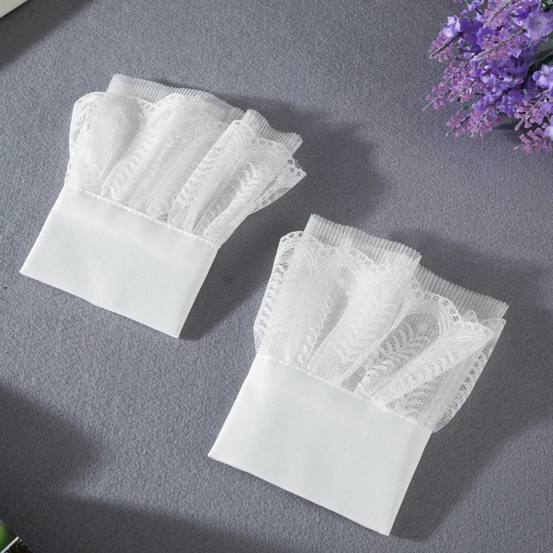 

Detachable Sleeves for Women Lace Hollow Out Shirt Pleated Sleeve False Cuffs Decorative Girls Sweater Blouse Wrist Warmers