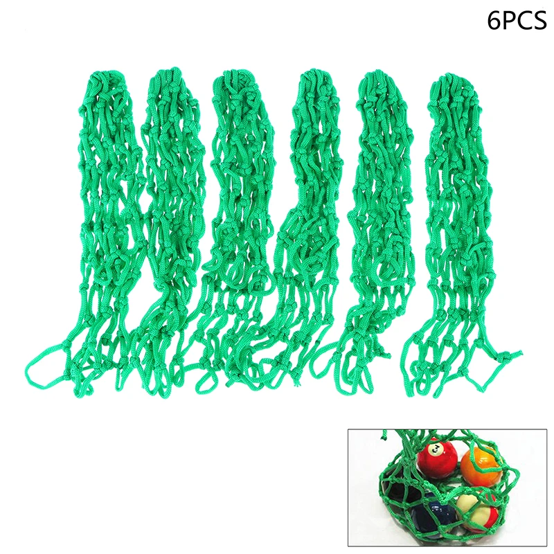 

6PCS Green Billiards Pocket Pool Snooker Table Nylon Mesh Net Bags Club Kit Professional Snooker Accessories Wholesale