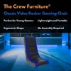Classic Video Rocker Floor Gaming Chair Kids & Teens Sporty Racing Style Seating Solution Eco-Friendly Polyester Fiber Padding 2