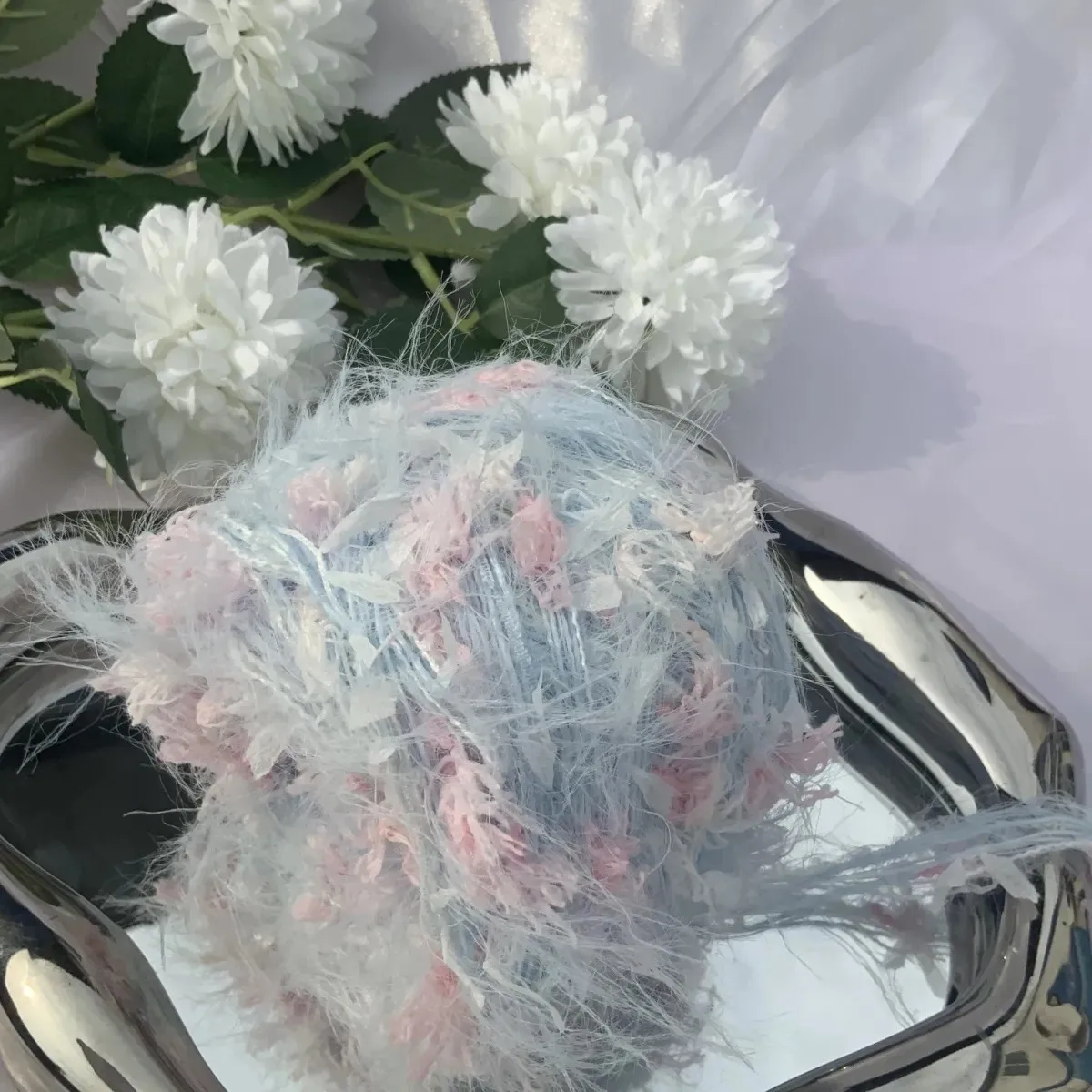 핸드믹스드 얀 롱헤어 바다말 털 니팅 신모델 DIY 유명 인터넷 핸드우븐 대형 털실볼 스노우즈 브랜드