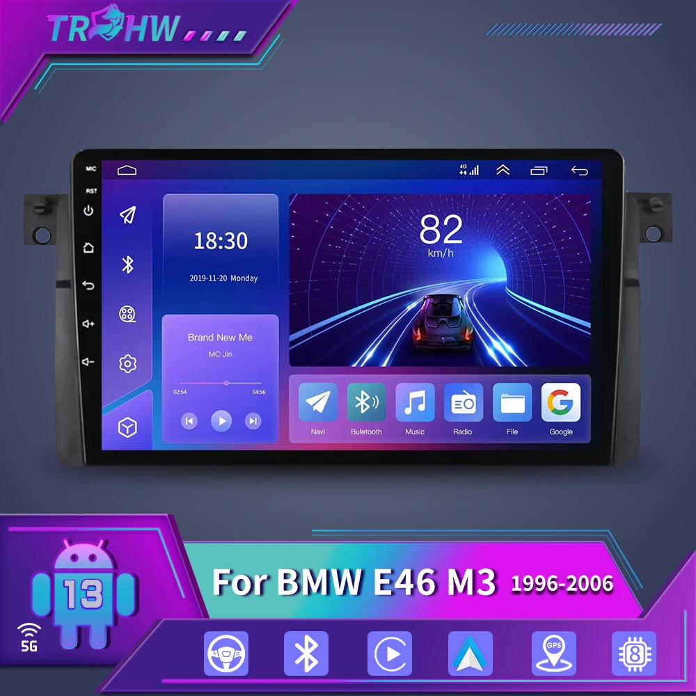 Per Bmw E46 M3 Multimedia Per Bmw E46 M3 318/320/325/330/335 Car Multimedia Carplay 4G Car Gps Dsp Autoradio 9 Pollici Android 13