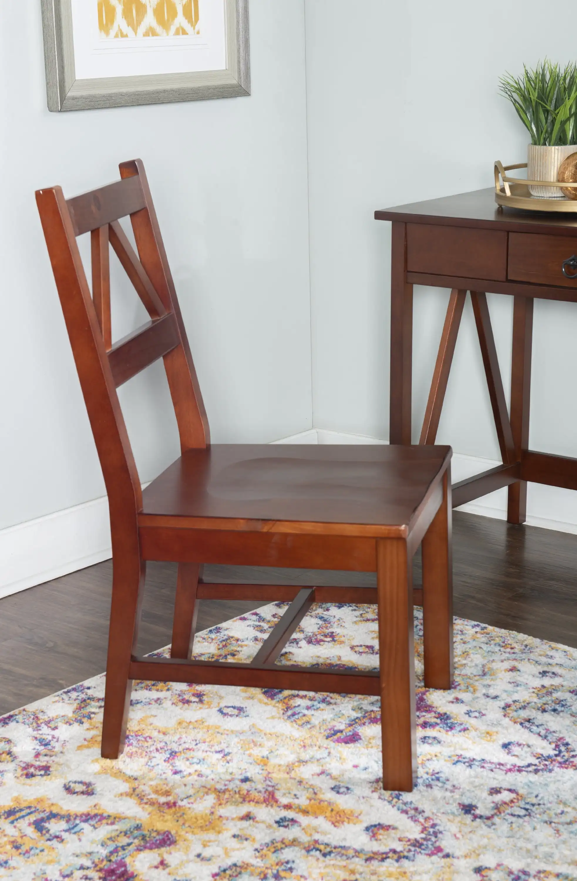 

Linon Titian Chair-Color:Antique Tobacco Durability antique tobacco finish wide seats Simple yet eye-catching