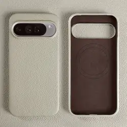 Luxury Magnetic Genuine Leather Case - Premium Shockproof Back Cover with Full Protection and MagSafe Compatibility - Google Pixel 11 (Grey 6311)