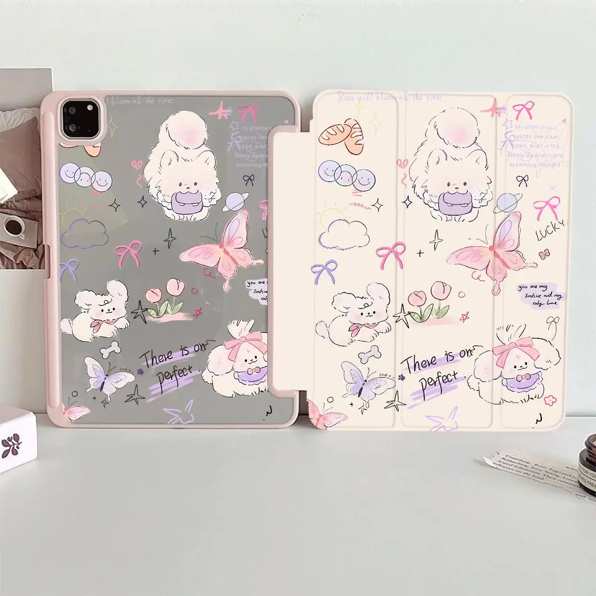 Butterfly Puppy Design Tablet Protective Cover