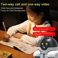 Caméra Robot WIFI à double objectif, surveillance à double écran 1080P HD PTZ, caméra de Surveillance de sécurité IP, suivi automatique, moniteur pour bébés et animaux de compagnie 6