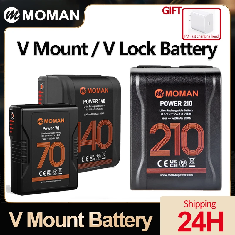 Mini V Mount Battery,Moman Power 140 Battery 140Wh/9700mAh For Camera  Camcorder