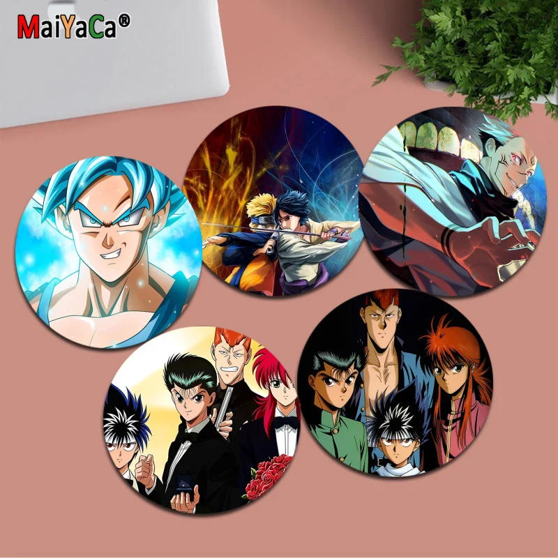 

Anime YuYu Hakusho Mousepad Round Custom Skin Office Computer Desk Mat Table Keyboard Big Mouse Pad Laptop Cushion Non-slip