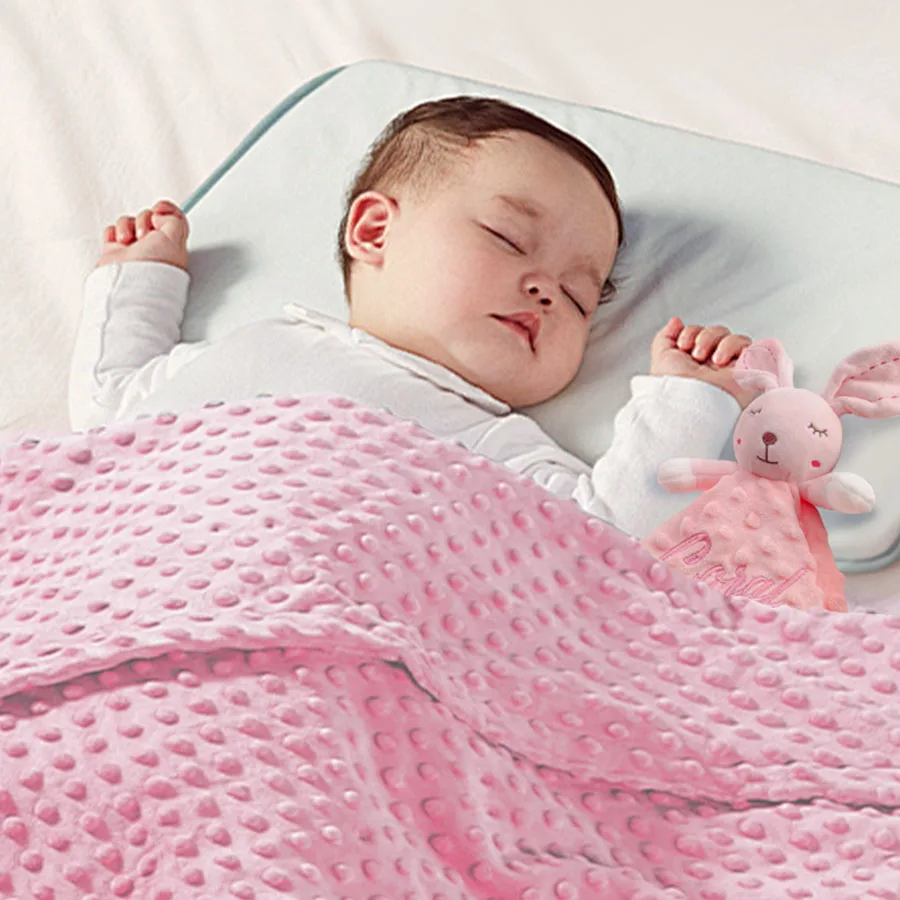 Personalized Baby Name Baby Security Blanket Newborn Blankets Comforter Tags Rattles Wrap Blanket Set Gift