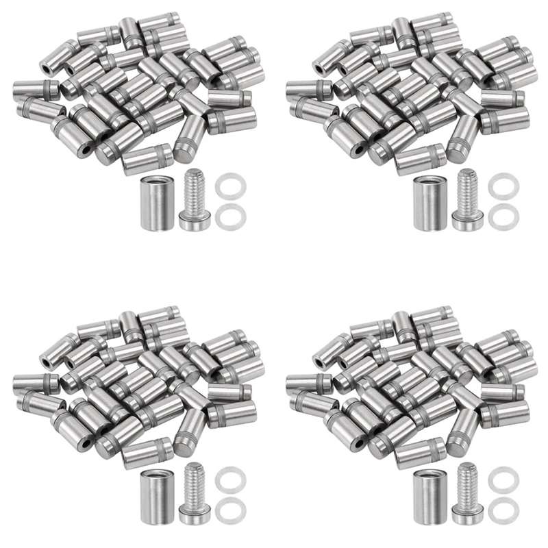 

120 Pieces 12 X 22Mm Stainless Steel Spacer Glass Holder Sign Mounting