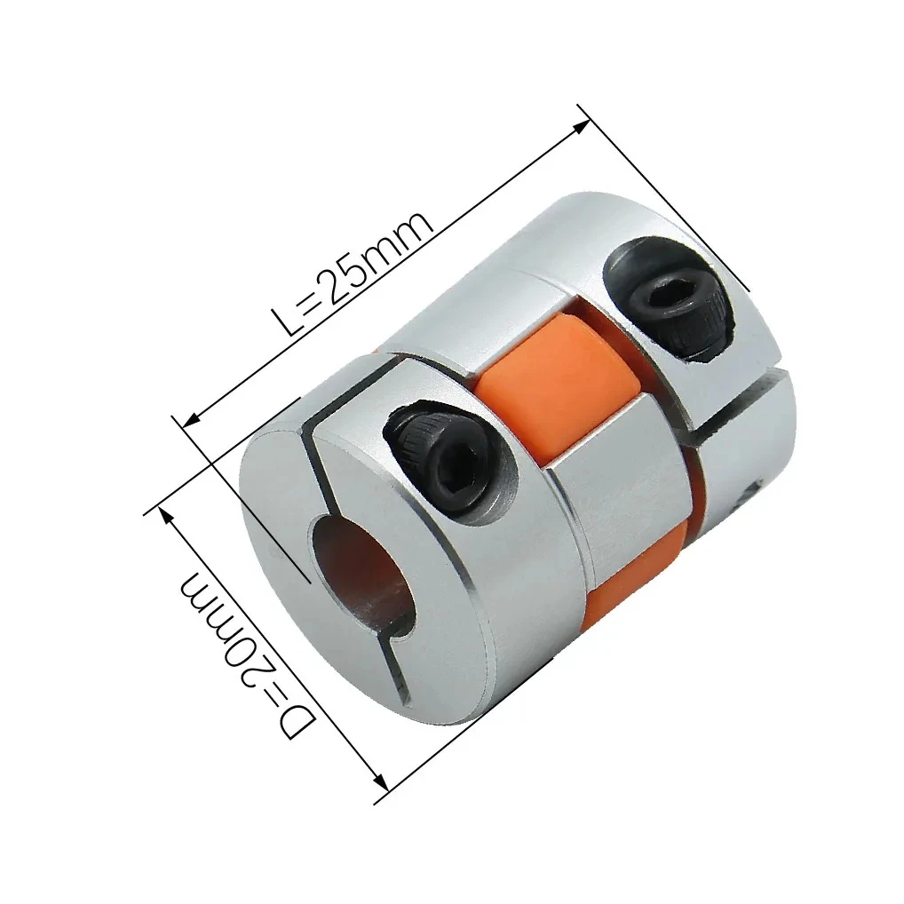 Flexible Coupling 4Pcs D20 L25 2 Jaw Spider Plum Flexible Coupler For CNC 3D Printer Stepper Motor Shaft