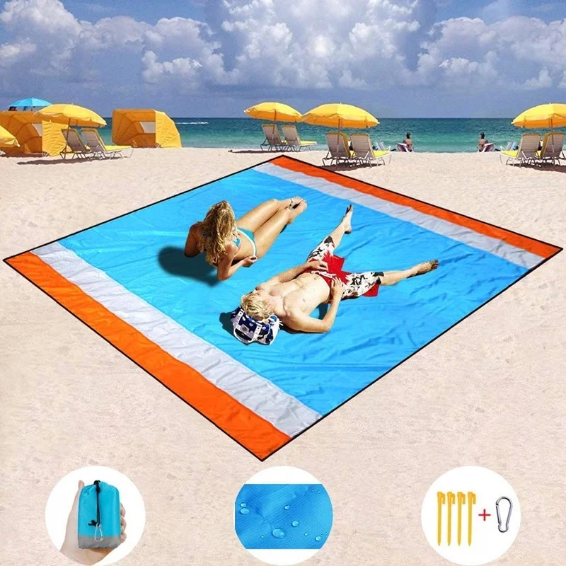 Outdoor Sand Free Beach Blanket Picnic Mat 78X99'' Ultra Lightweight