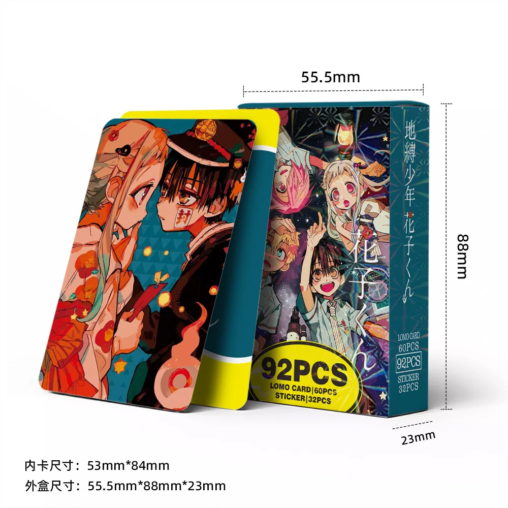 92 개/대 애니메이션 게임 화장실 바운드 Hanako-kun 레이저 Lomo 카드 Photocard HD 인쇄 사진 카드 팬 컬렉션 선물