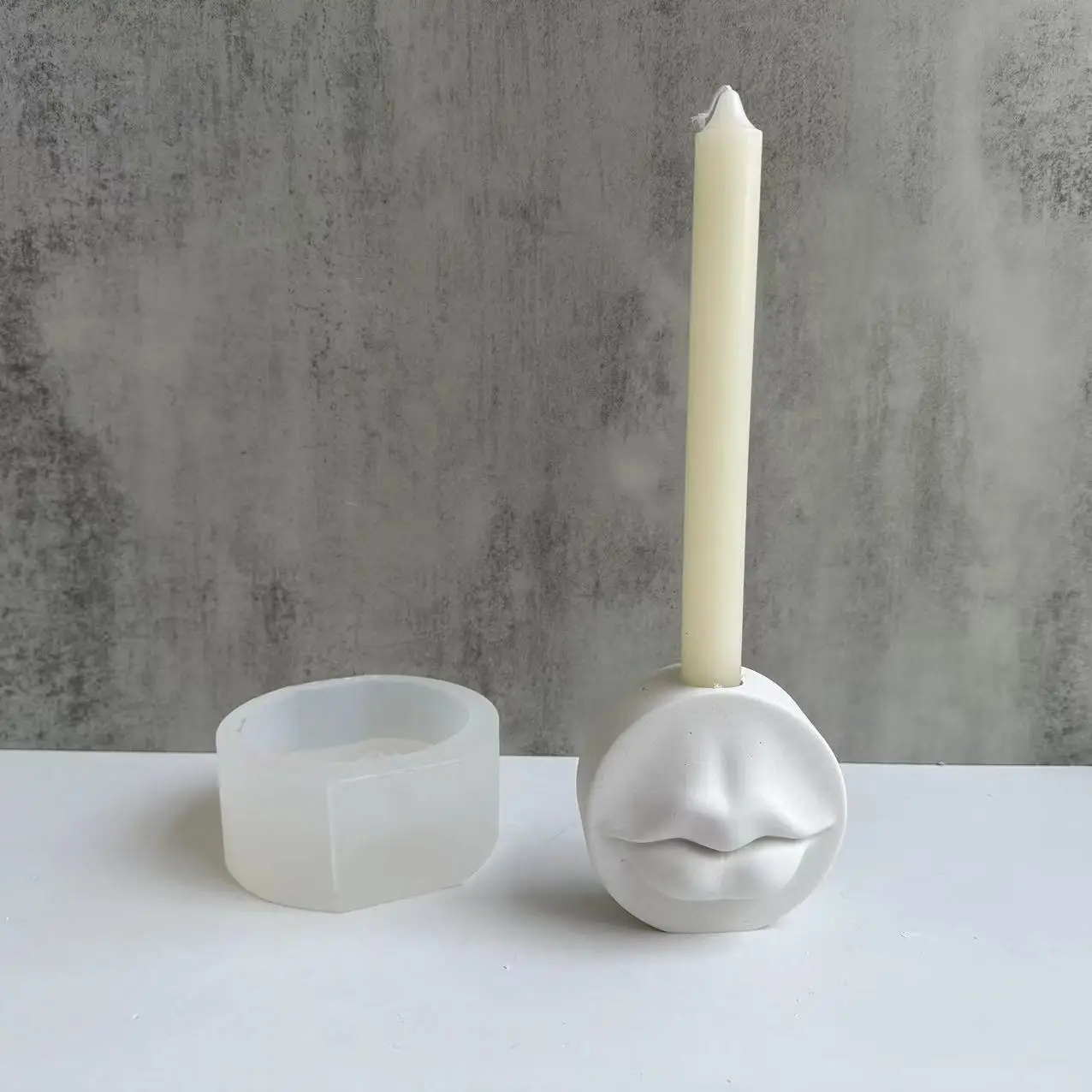 Sexy Lip Silicone Candlestick Molds Cement Candle Holder Mould Home