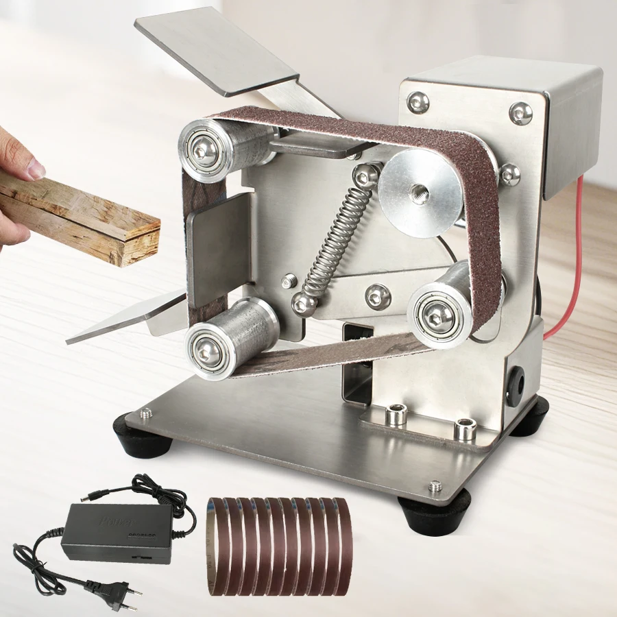 Belt Sander Polishing Grinding Machine DIY Mini Electric Belt Machine 220V/110V Waterproof 7 Speed Control