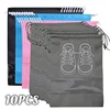 10/5pcs Shoes Storage Organizer Bags Non-woven Travel Portable Closet Bag Waterproof Pocket Clothing Tranparent Hanging Bag 1