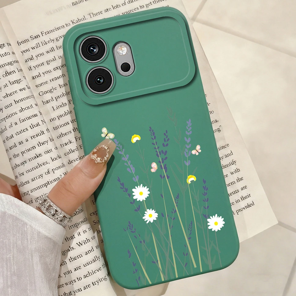 Multicolor Hearts Print Liquid Silicone Soft Shockproof Protective Phone Case