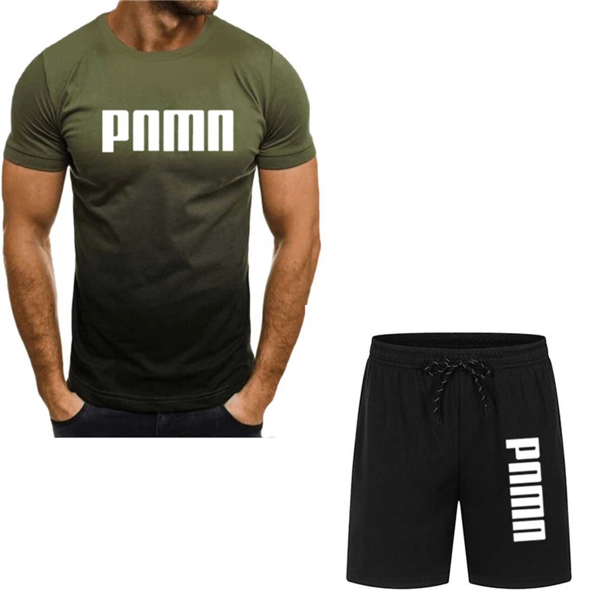 Fashionable men's sportswear short-sleeved T-shirt summer wear shorts summer casual jogging suit men's two-piece set