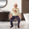 Foldable Shower Seat Shower Stool for Seniors Folding Bath Chair Heavy Duty Shower Chair with Armrests and Backrest for Hygiene 4