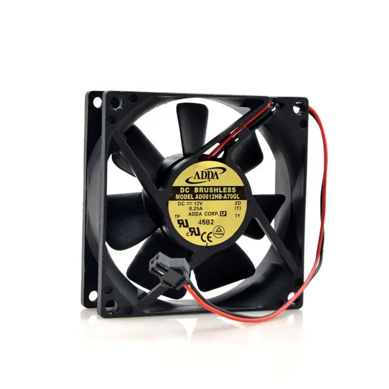 

New For ADDA AD0812HB-A70GL 12V 0.25A 8025 8CM 2-Wire Power Supply Chassis Cooling Fan