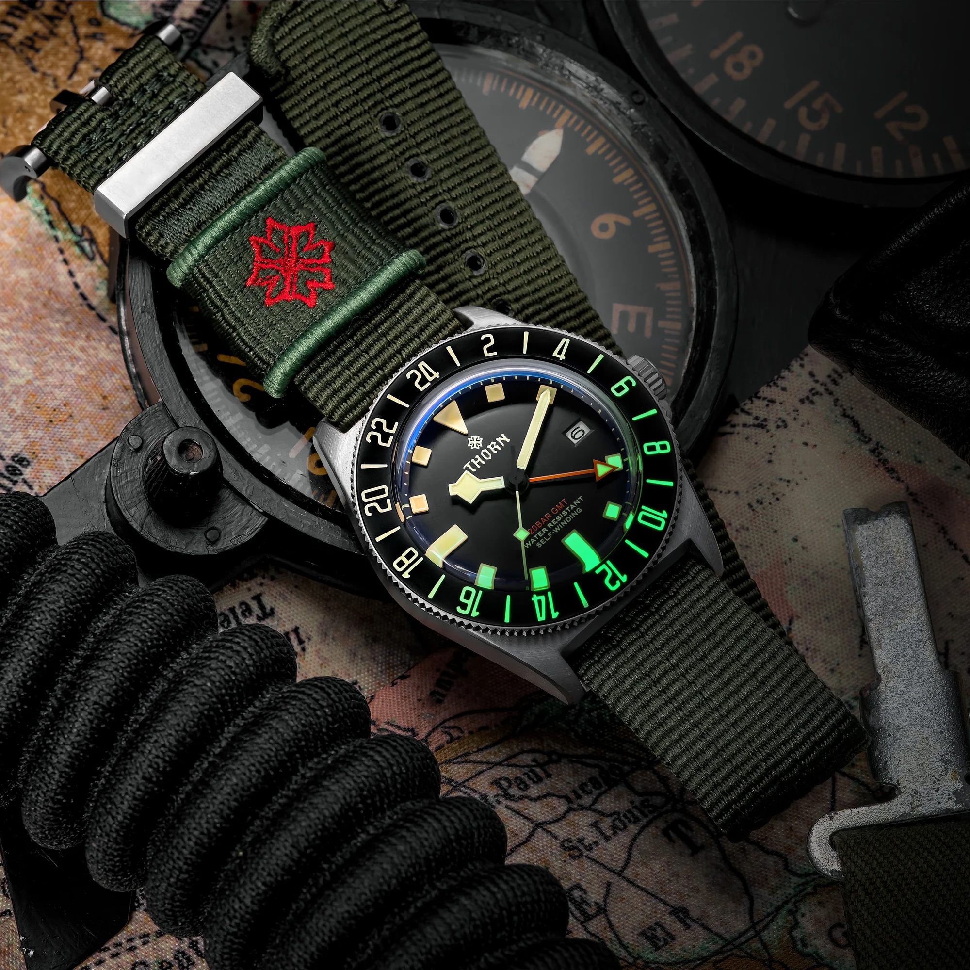 Thorn T020 Titanium Gmt Watch Automatic Mechanical Men’s Diving_voghion.com