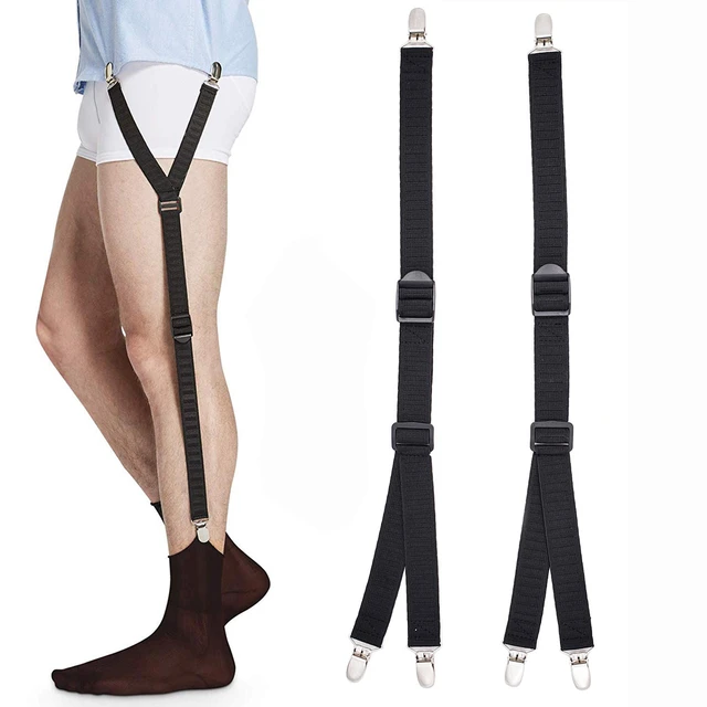 Tirantes de pierna para hombre, correa elástica ajustable, soporte de camisa militar, antideslizantes, ligas de calcetines, uds. _ - AliExpress Mobile