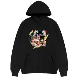 Anime Demon Slayer Hoodie Hashibira Inosuke Agatsuma Zenitsu Kamado Nezuko Eyes Print Hoodies Man Manga Trend Sweatshirt Coat