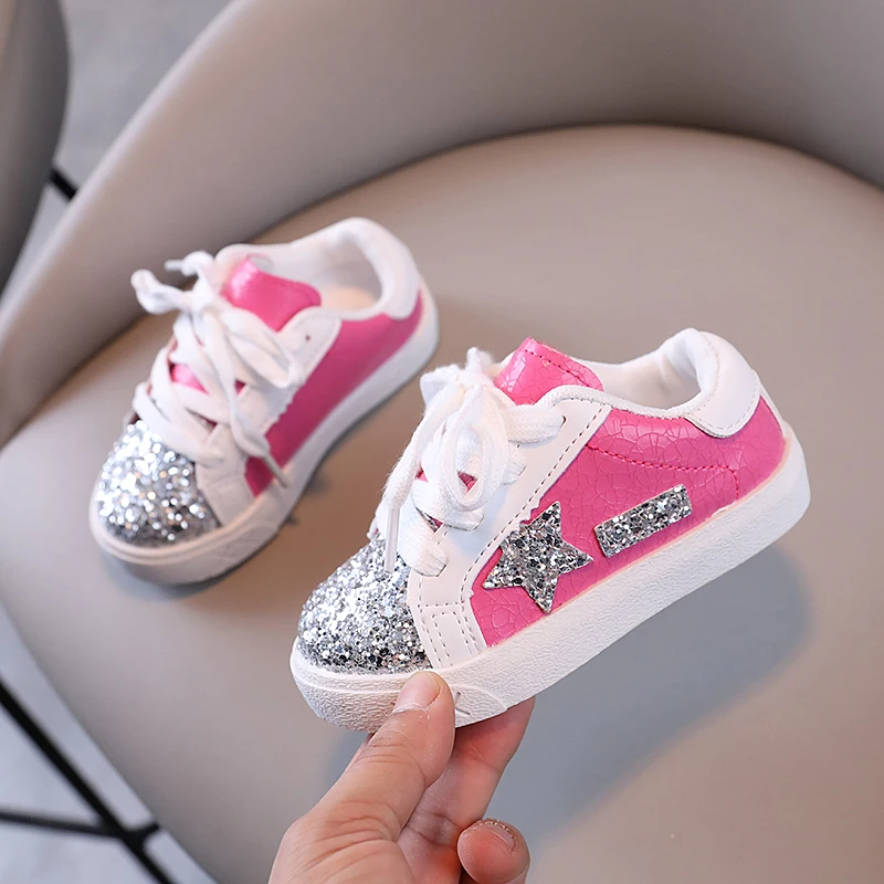 Girls' Shoes 2025 Spring New  Casual Versatile Little Girls  Star sneakers Spring and Autumn Children's Sports Shoes - 4