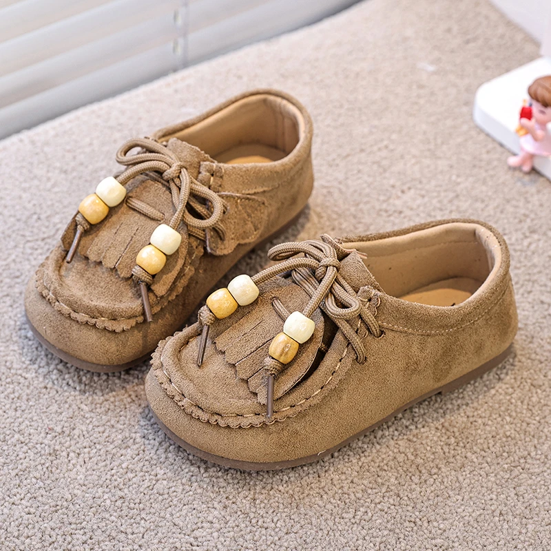 Girls Leather Shoes for Spring Autumn with Tassel