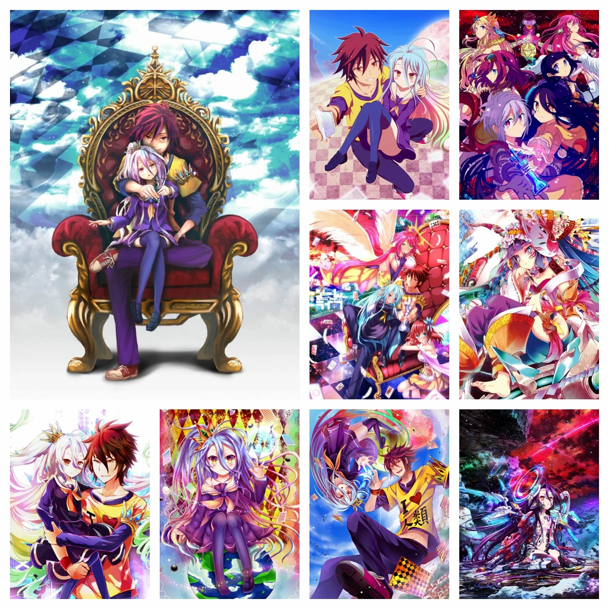 

Классическая картина стразы из аниме «No Game No Life», вышивка крестиком из японского мультфильма, мозаика для домашнего декора