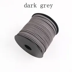 100 - Yard Suede Cord for DIY Crafts and Jewelry Making - 2.6mm Faux Leather Lace (Dark Grey)