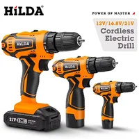 HILDA 12V 16.8V 21V Electric Screwdriver  Mini Wireless Power Driver Cordless Drill DC Lithium-Ion Battery Power Tools 1
