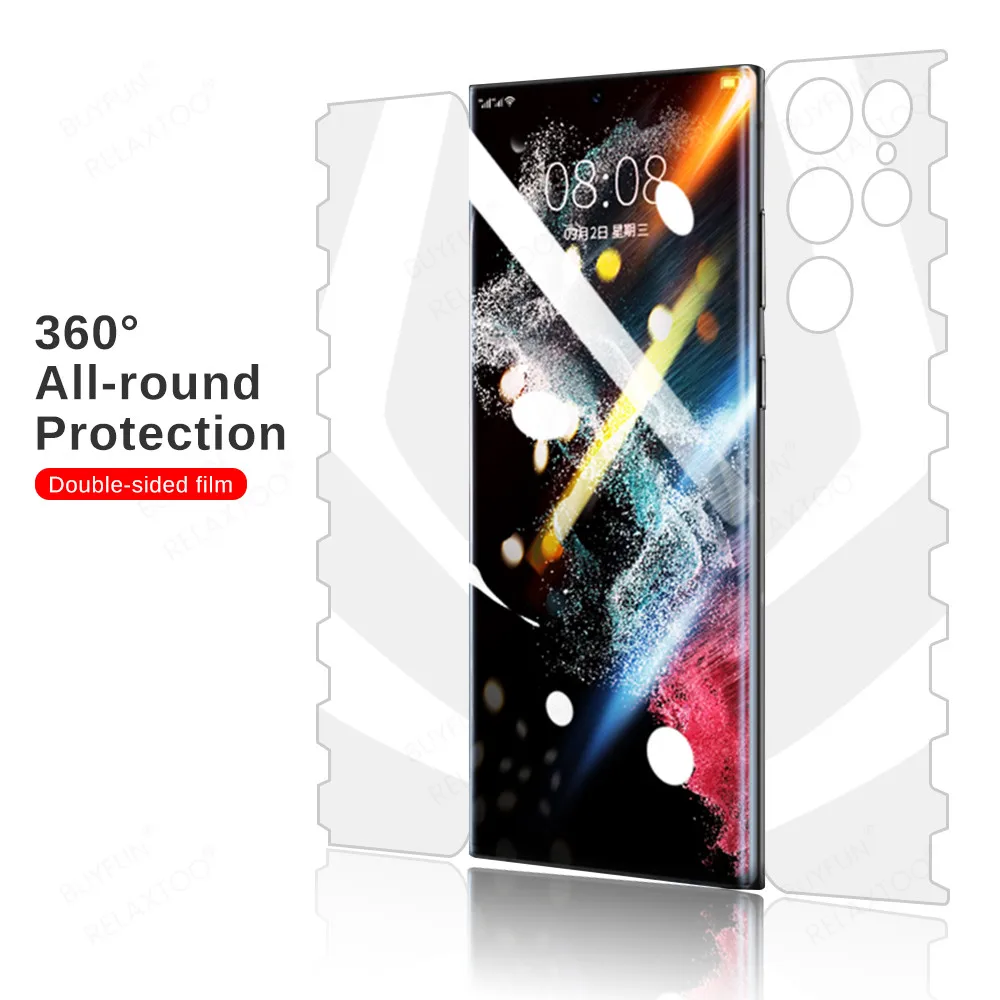 Мягкая Гидрогелевая пленка на весь экран 360 ° для Samsung Galaxy S22 Ultra S 22 Plus S22Ultra