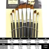 9pcs Long Handle Artist Paint Brushes Set High-Quality Flat Nylon Brushes for Watercolor Oil Back to School Art Supplies Gift 2