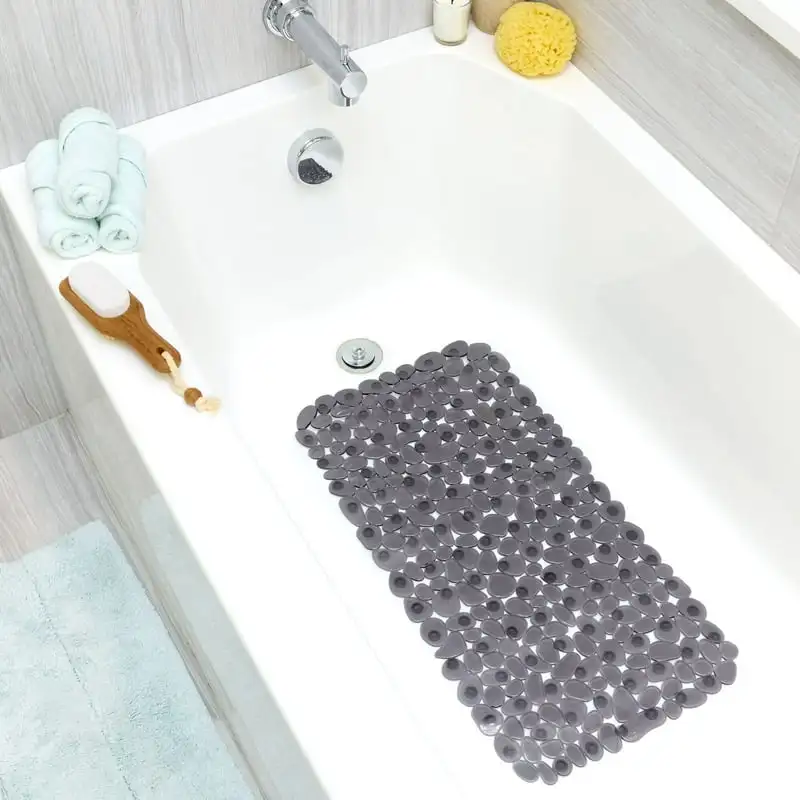 

Solid Print PVC Non-Slip Bath Mats, 26.5 Toilet foot mat Bathroom stuff Bathroom carpet Pink bathroom rugs Cute bathroom accesso