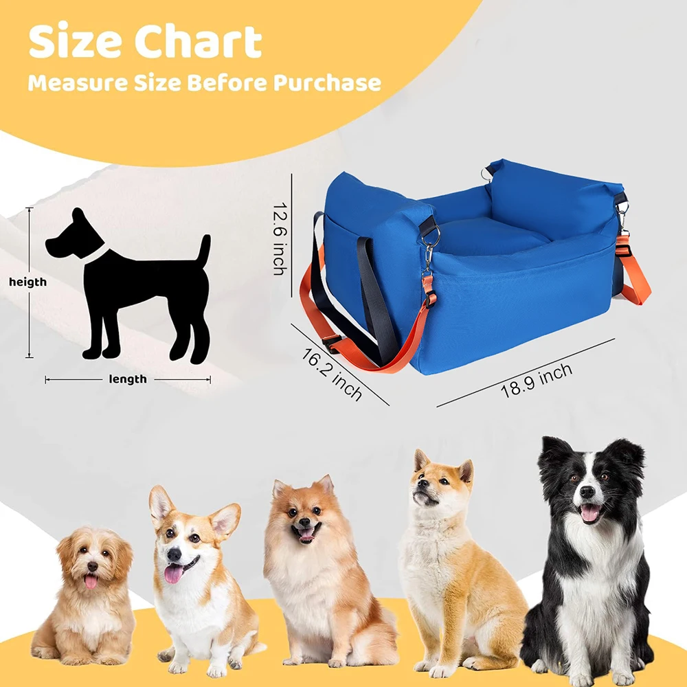 Dog Car Seat for Small Dogs Fully Detachable and Washable Pet Dog Car seats Soft Dog Booster Sofa Travel Carrier Bed