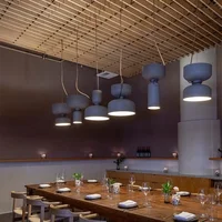 Lustre LED en fer forgé pour restaurant et chambre à coucher, abat-jour créatif, lampe à suspension, étude, décoration intérieure, designer nordique et danois 3