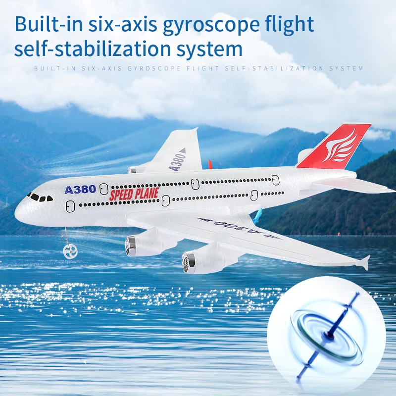 Hot Gyro Airplane Airbus A380 RC Airplane Foam Toys 2.4G Fixed Wing Plane Outdoor Toys Drone Easy Fly Children Gift