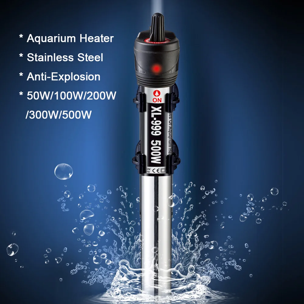 Aquarium Submersible Heater Anti-Explosion Fish Tank Water Heating Adjustable 