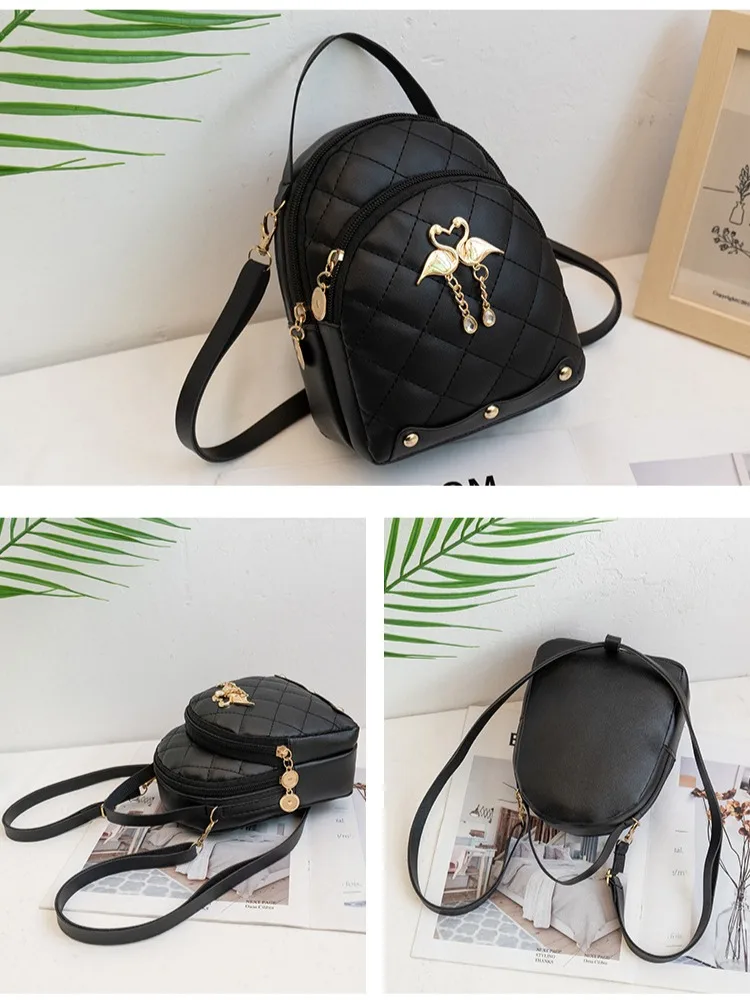 Mini zaino moda donna Nuovo zainetto carino in pelle PU Borsa a tracolla versatile e multifunzionale per donna - immagine 2
