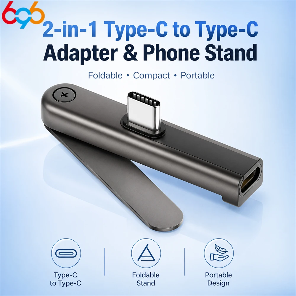 어댑터 240W 고속 충전 접이식 타입 C 어댑터, 다기능 USB C-3.5mm 오디오 변환기(전화 충전기/데이터 동기화용)