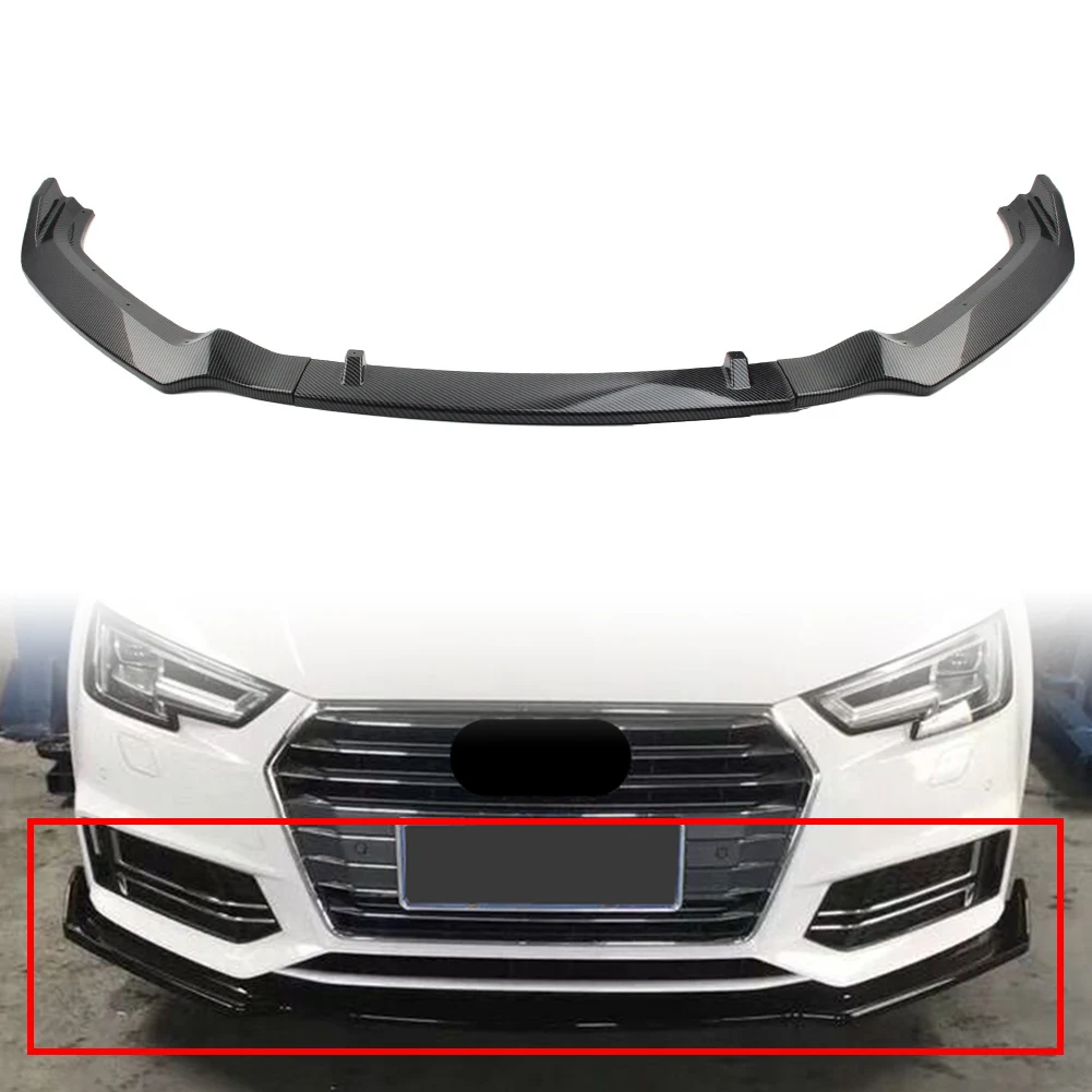 

3x Auto Front Bumper Lip Spoiler Splitter Lip Body Kit Spoiler Diffuser Kits For Audi A4 2017 2018 2019